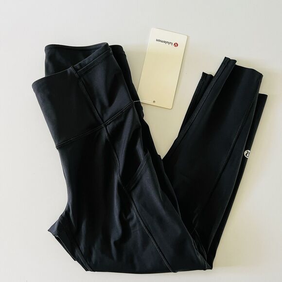LULULEMON ATHLETICA Solid Black F & F Crop 19" *Cool Leggings - US 4 - Picture 3 of 8